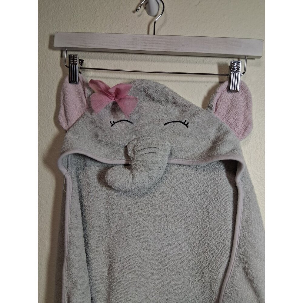 Elephant Hooded Bath Towel Gray Girls